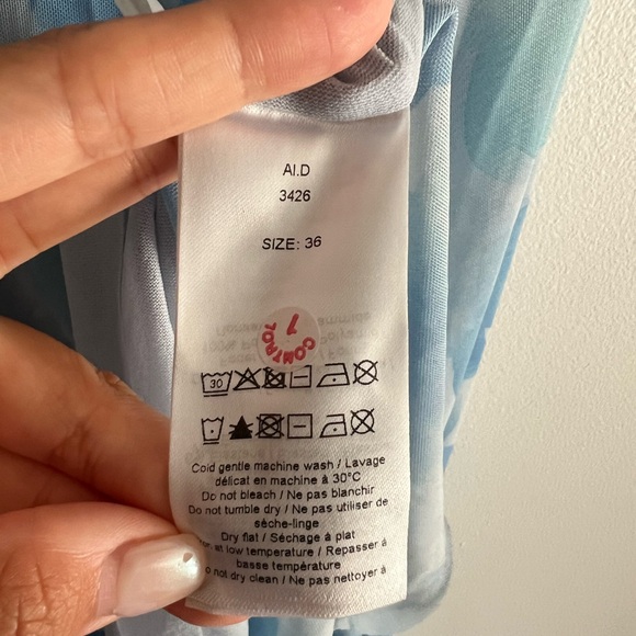 Ganni blue floral print turtleneck top - Picture 3 of 10